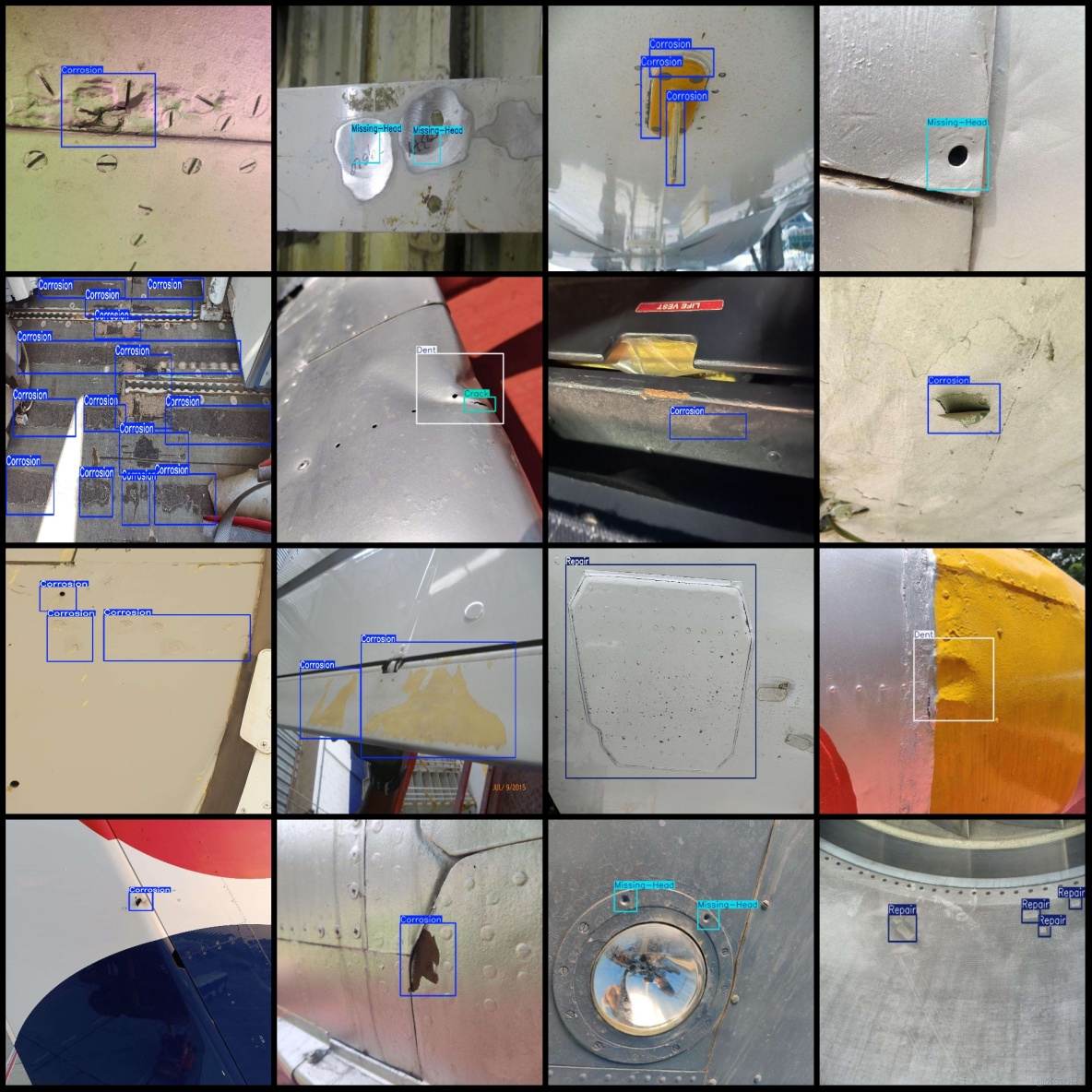 航空飛機表面缺陷裂紋鏽蝕凹陷檢測數據集VOC+YOLO格式2495張5類別_txt文件_04