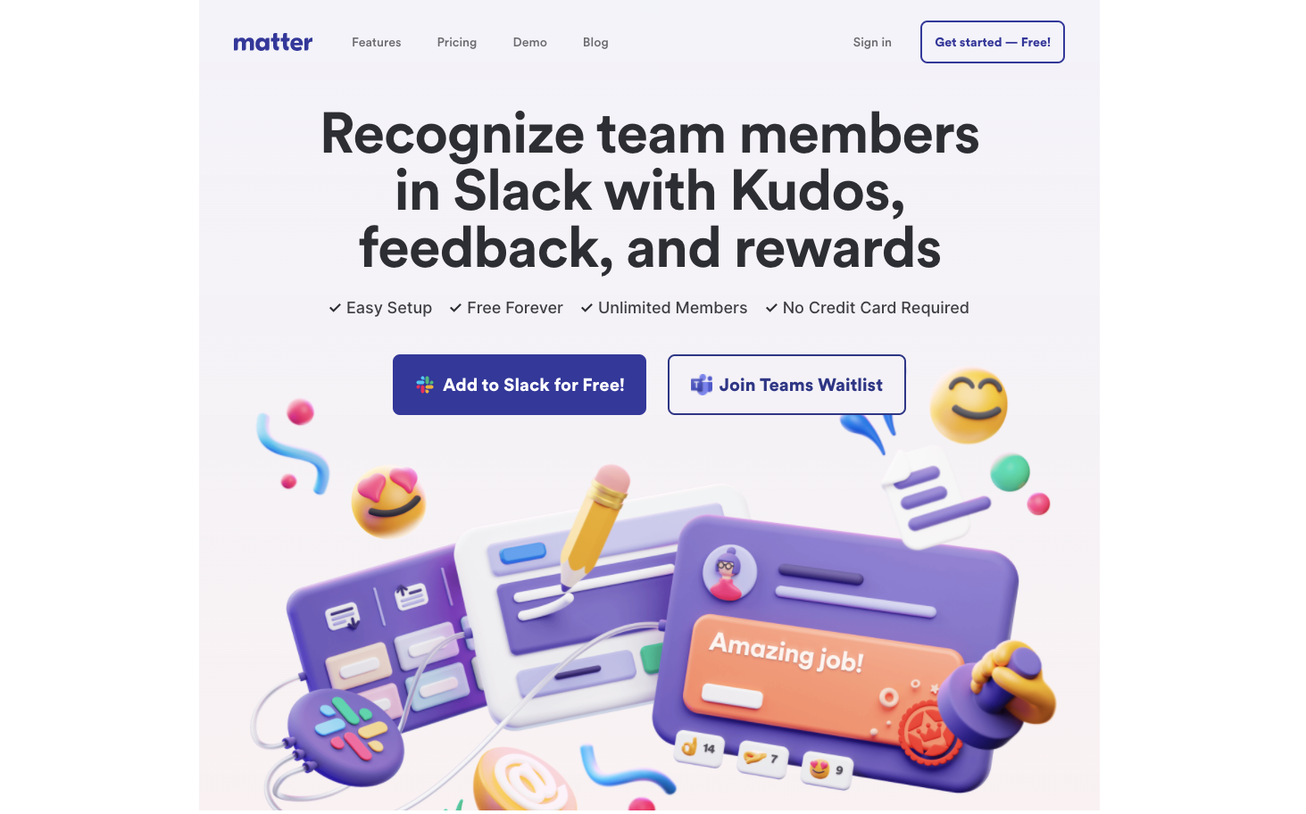 A screenshot from Matter’s app