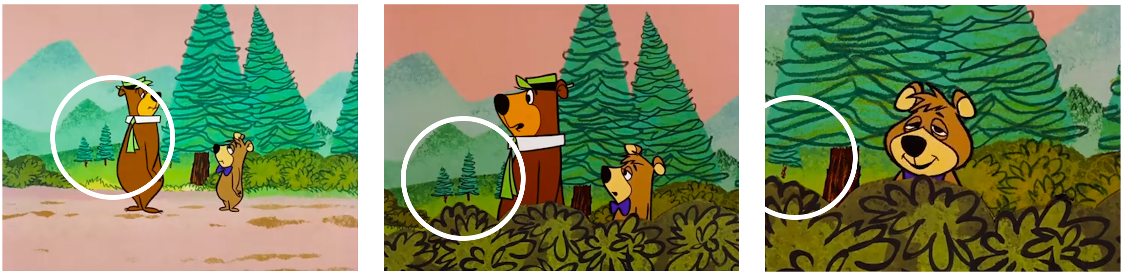 Repeated use of elements in the Yogi Bear Show