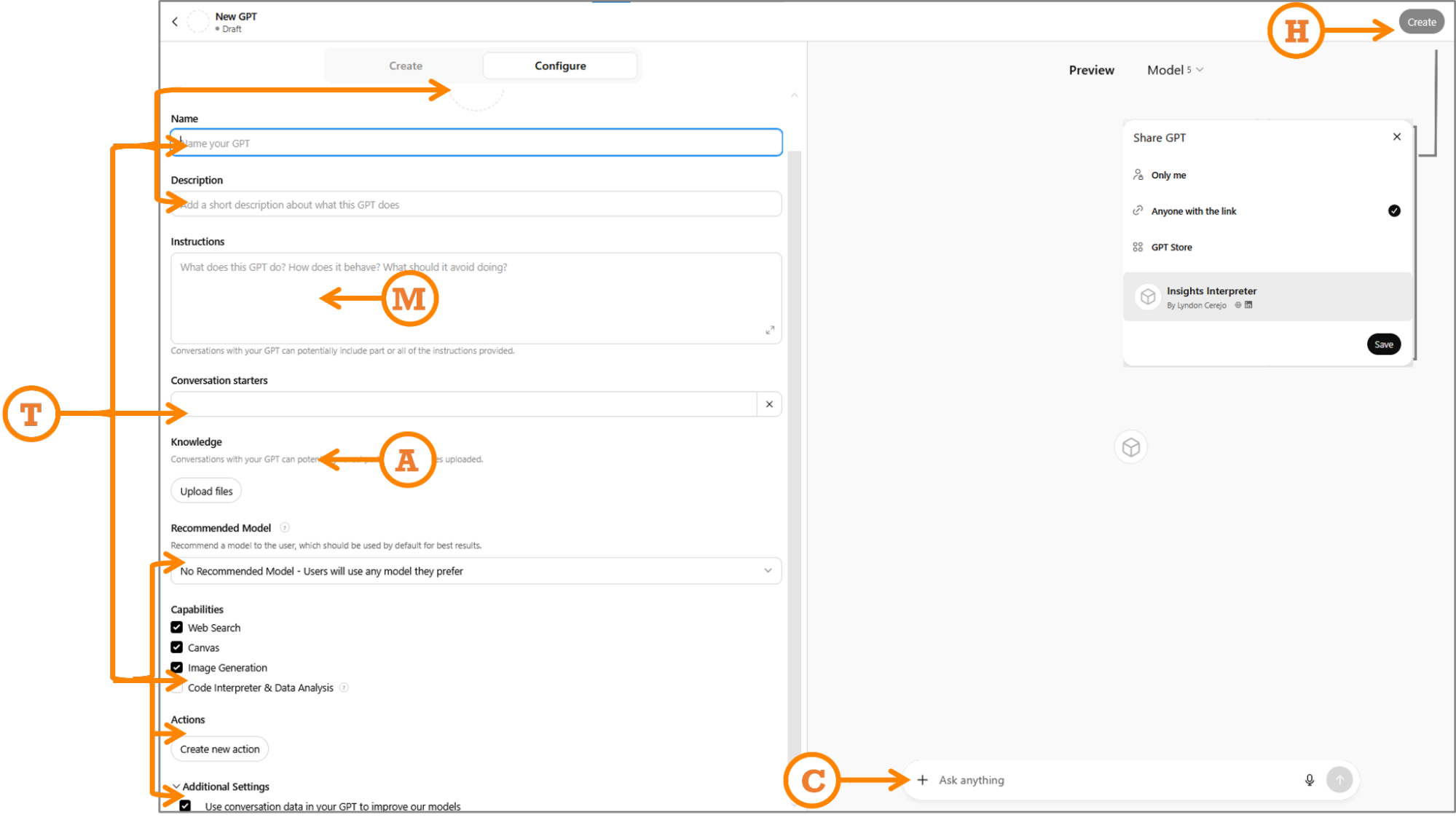 CustomGPT Configure Interface