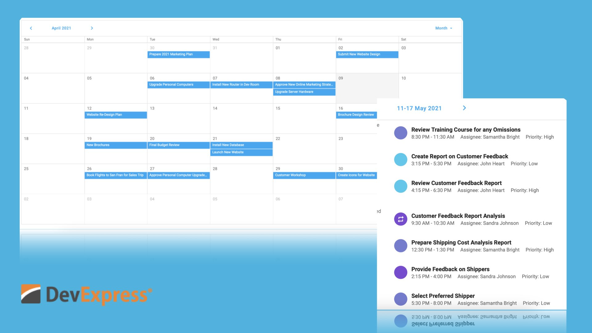 DevExtreme scheduler