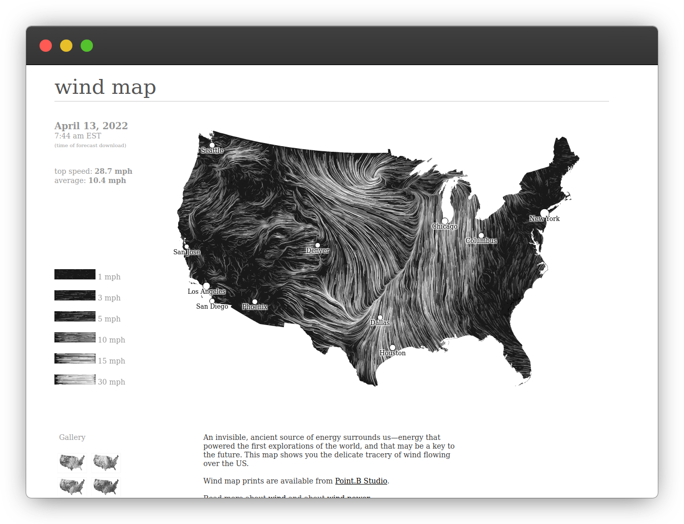 Screenshot of Wind Map