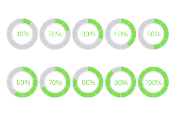 Circular percent-done progress indicators