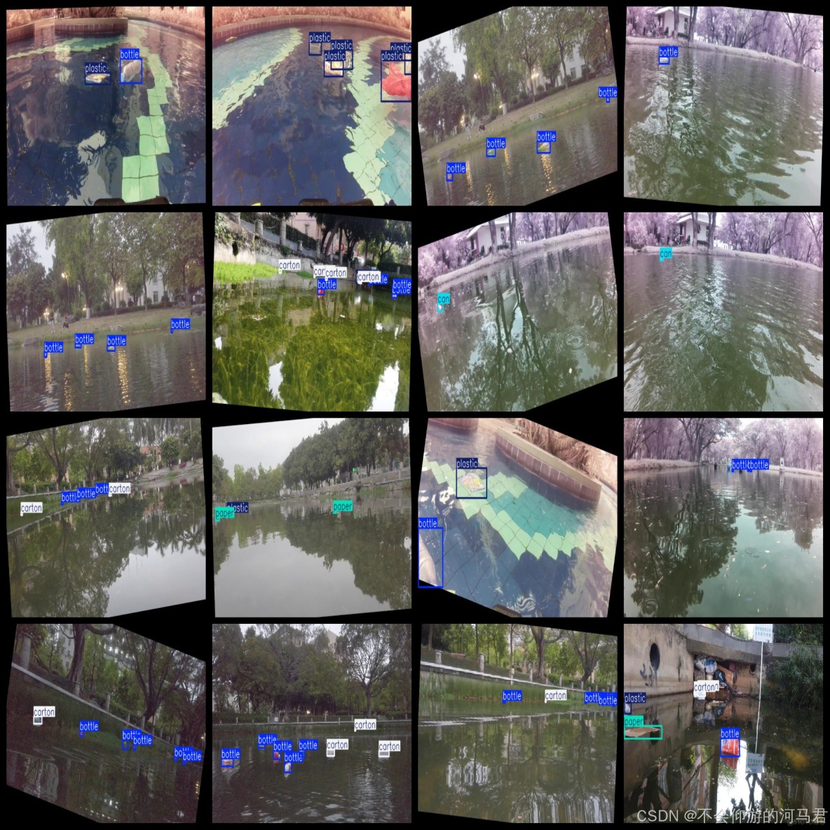 水面漂浮垃圾分類檢測數據集5類7265張VOC+YOLO格式_txt文件