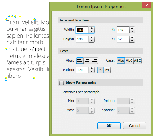 Lorem Ipsum Auto Shape