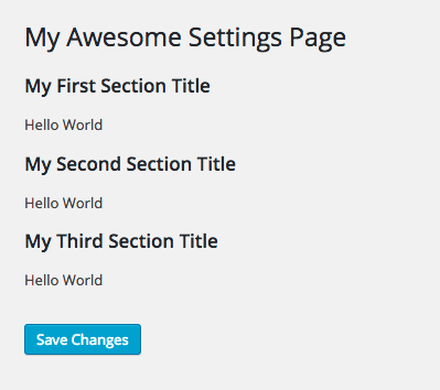 Three sections sharing the same callback function