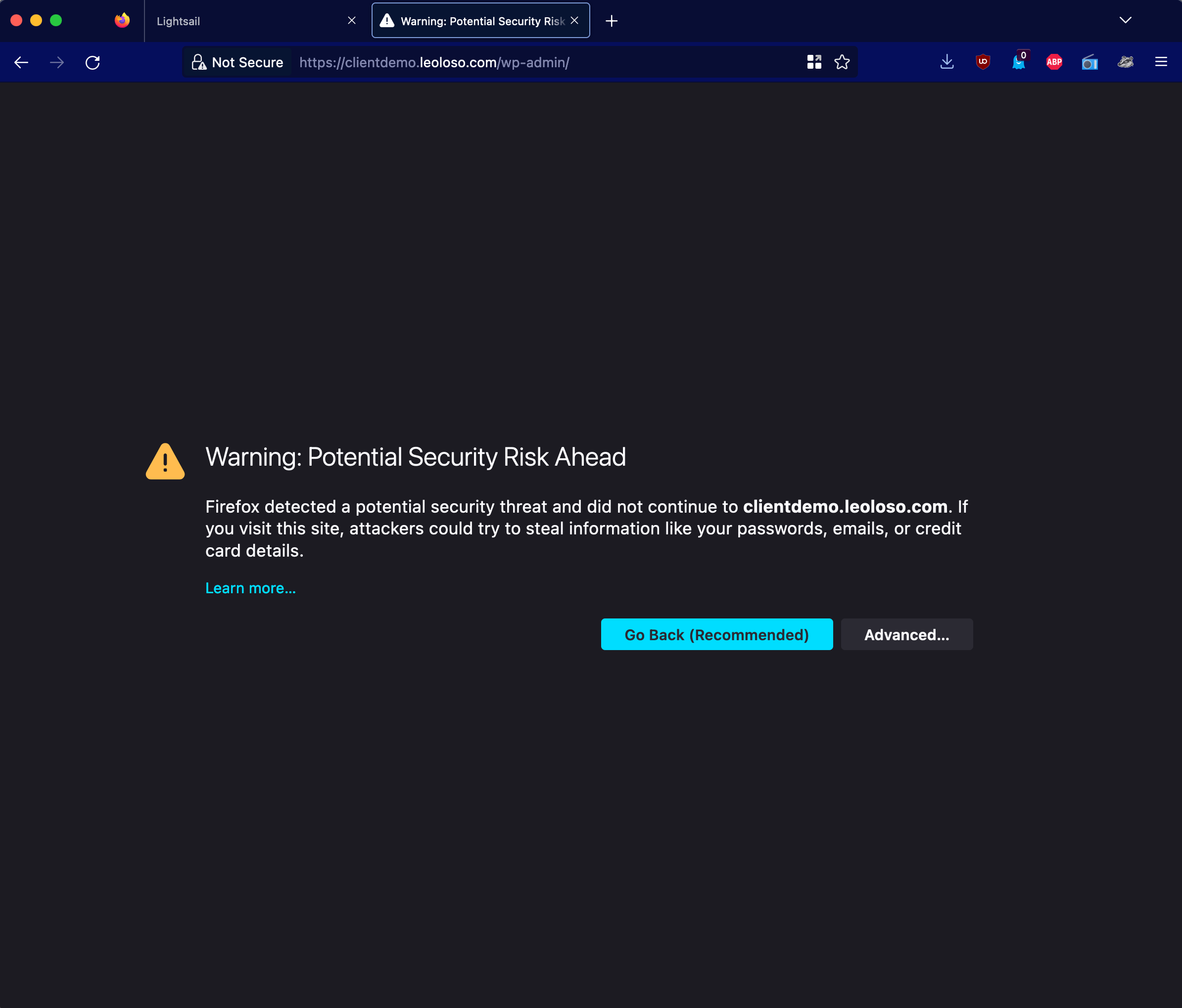 Site under https is unsafe