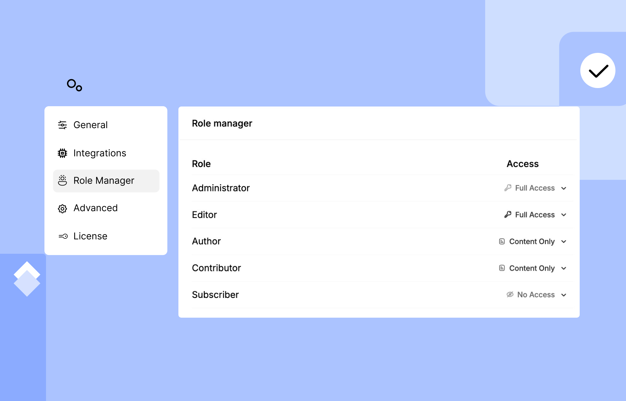 Screenshot of Droip’s role management and collaboration tools.
