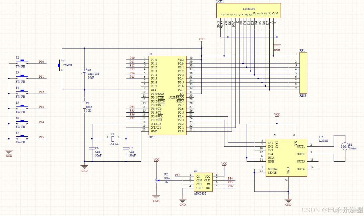 0149-基於單片機-位移控制器-系統設計(1602+AD0832+L298)_電路設計