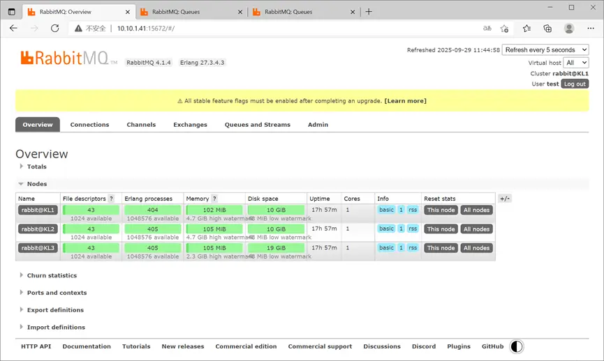 三機正常集羣狀態