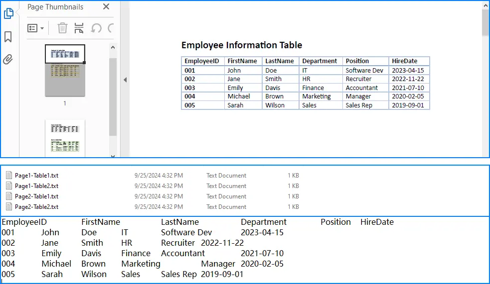 Python提取PDF表格到文本