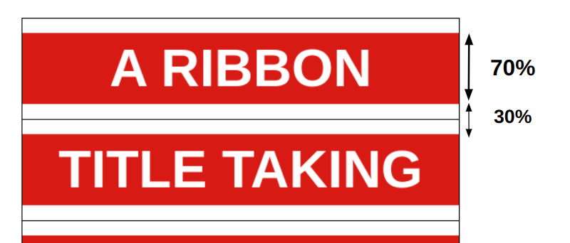 A rectangular shape gradient in red color marked with 70% and 30% of transparent color between lines