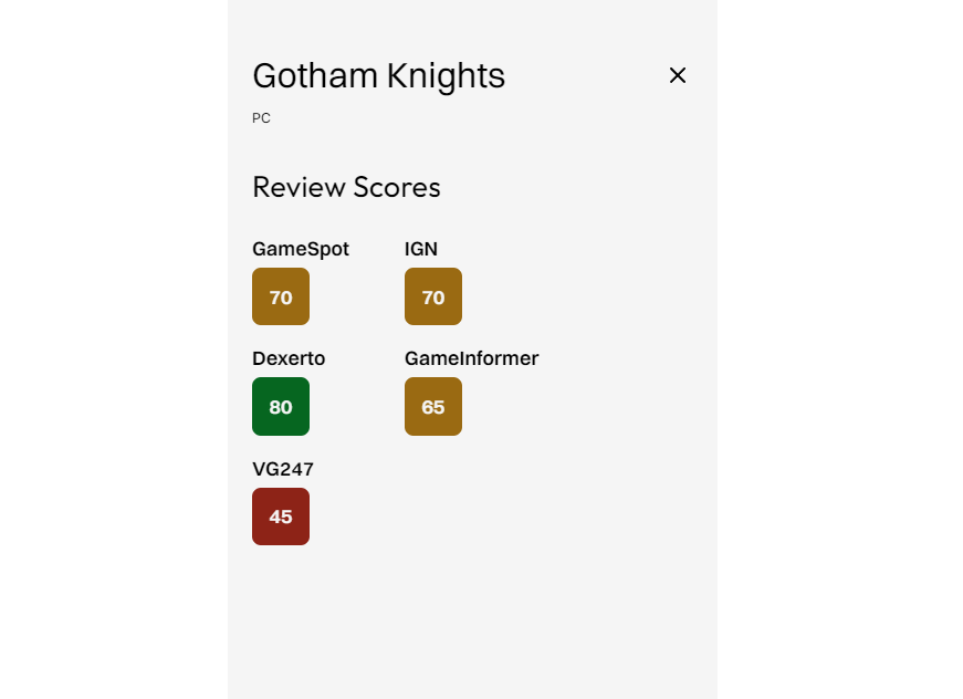 Single row view with horizontal scanning