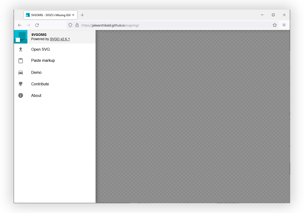 A screenshot of SVGOMG website