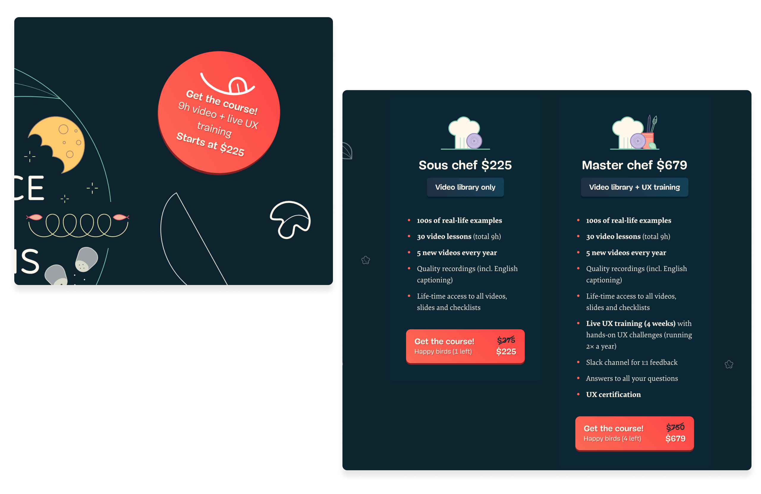 Underline the different CTA buttons with BUY NOW available on the landing page