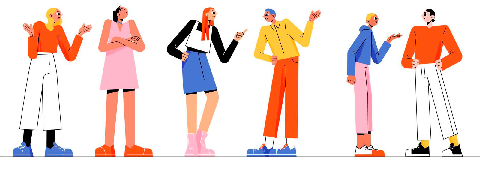 Cartoon with block colour illustration example