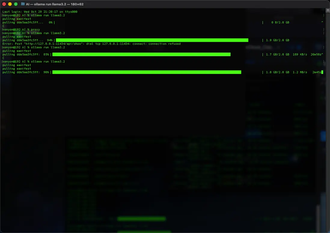 Ollama下載頁面運行llama3.2模型
