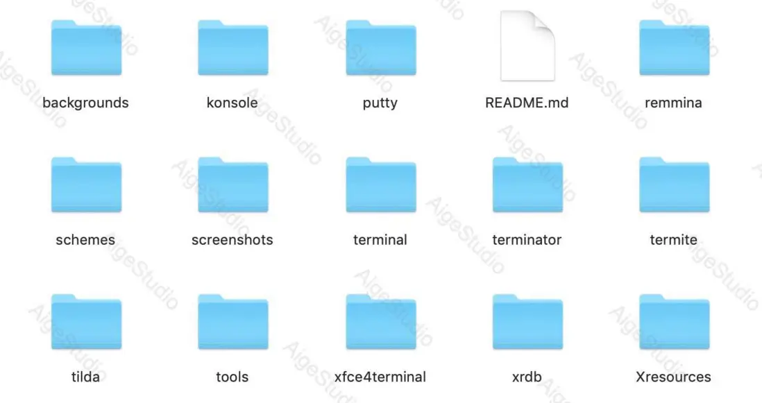 開源項目 iTerm2-Color-Schemes 目錄結構 —— From AigeStudio