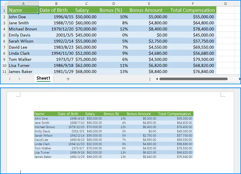 Python以OLE對象形式插入Excel工作表到Word文檔