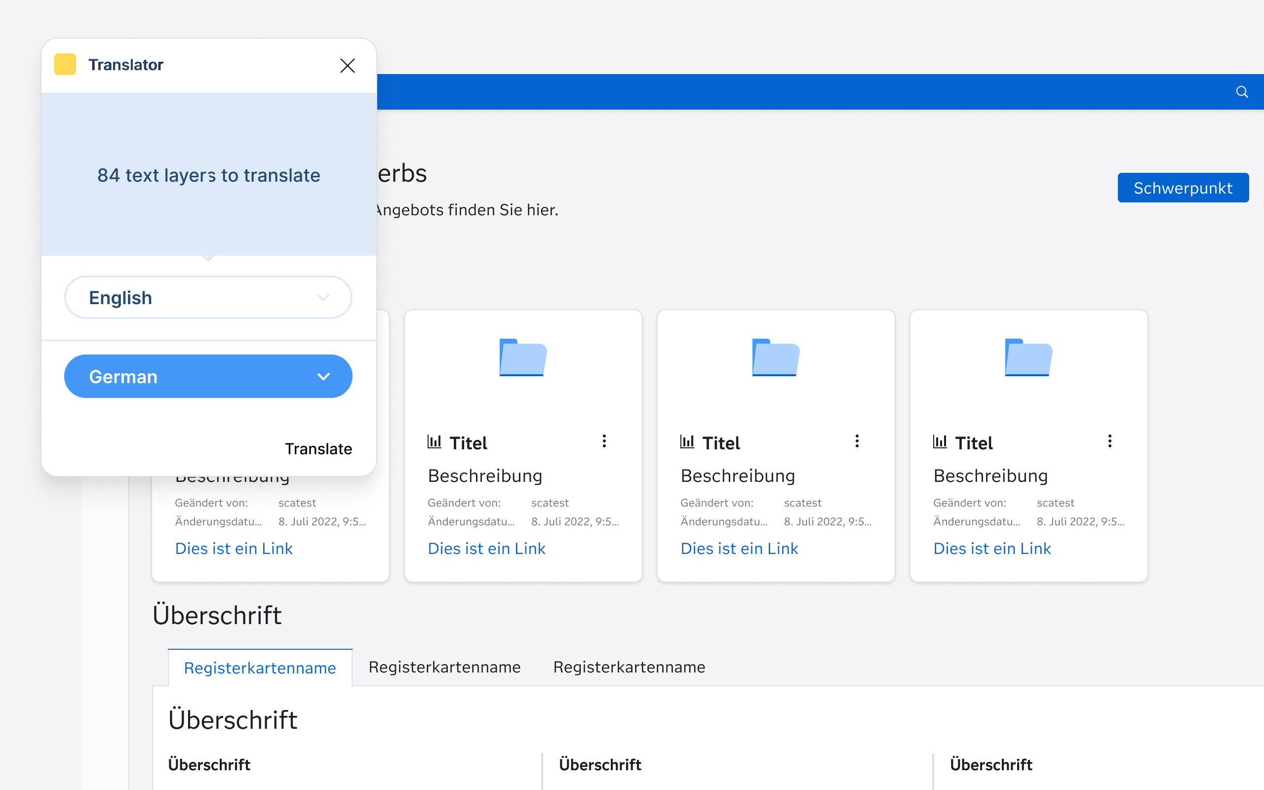 Figma plug in Translator. 