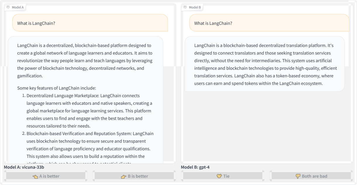 Chat responses showing hallucinations in Vicuna and GPT-4