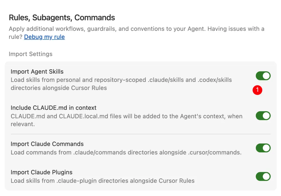 開啓 Import Agent Skills