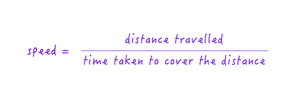 Mathematical formula for speed