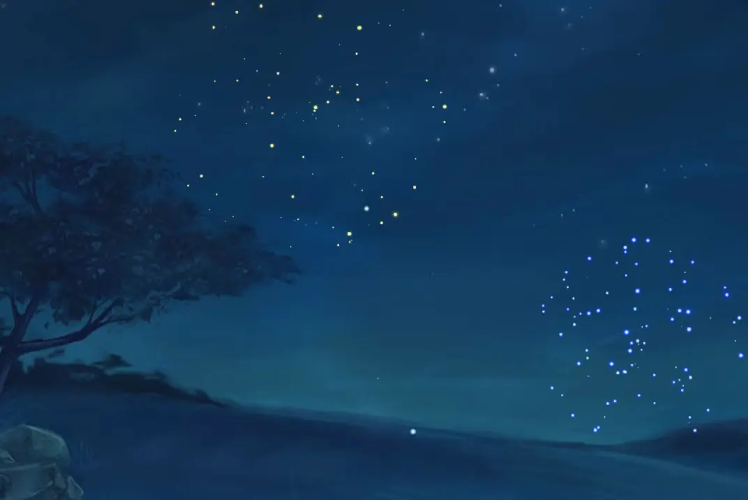 如圖所示，但缺點是煙花上升的那條虛線被掩蓋了