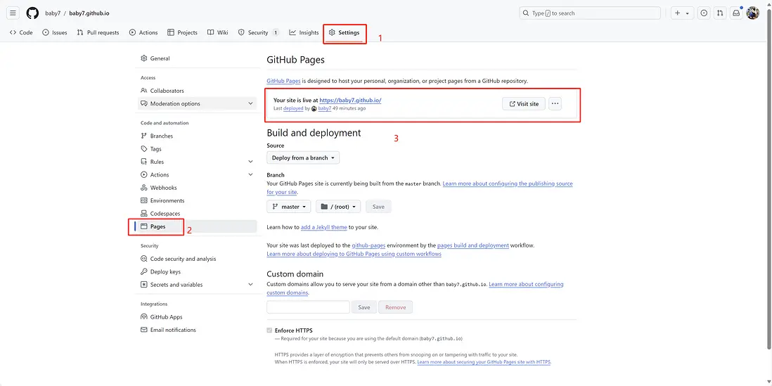 GithubPages配置截圖