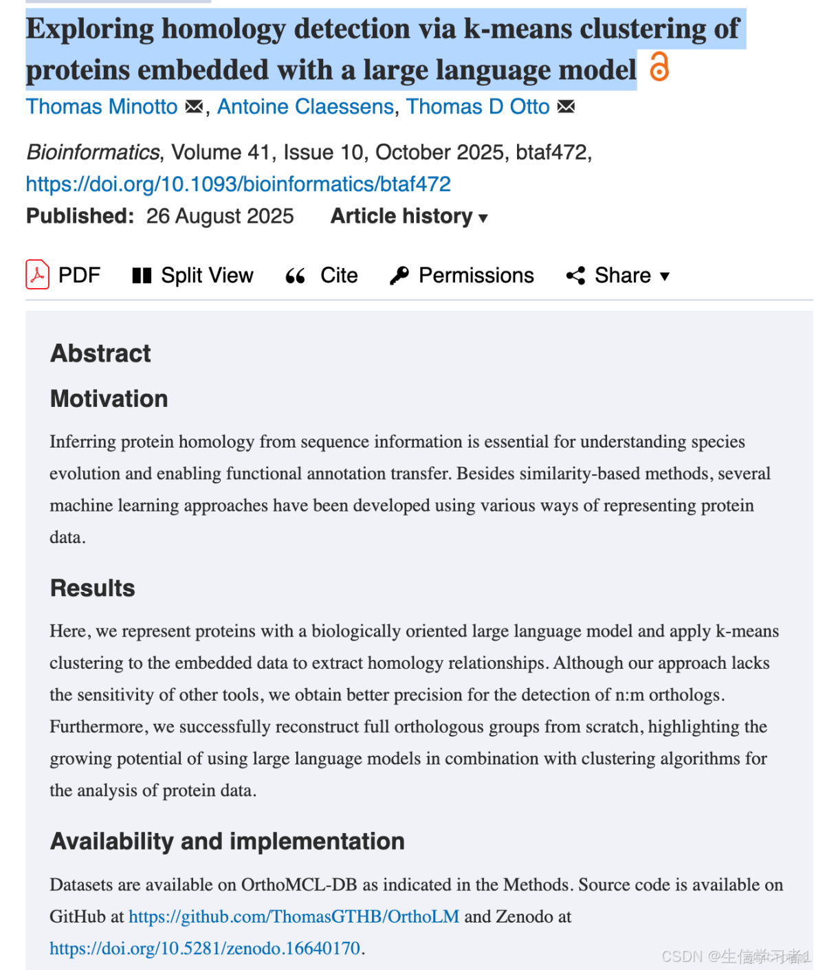 【文獻分享】依據基於大型語言模型嵌入的蛋白質的 k 均值聚類來探索同源性檢測_語言模型