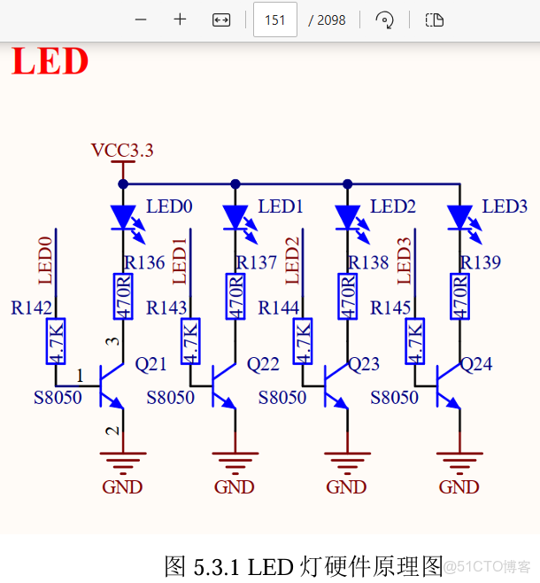 FPGA零基礎學習：LED流水燈設計_原理圖