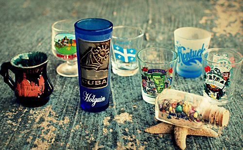 Set of many diffrerent souvenirs.