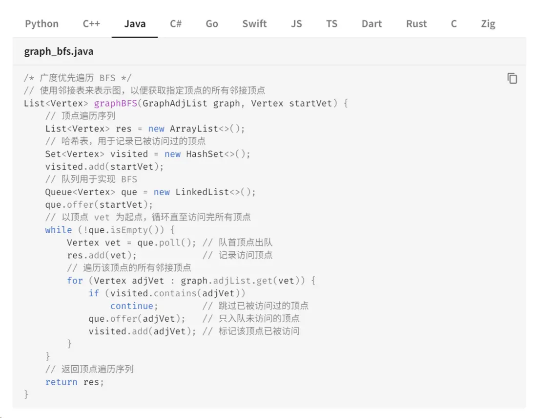 圖的遍歷 Java 代碼