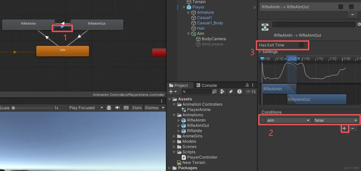【Unity3D實例-功能-瞄準】舉槍瞄準（一）功能和鏡頭設置_unity3d_07