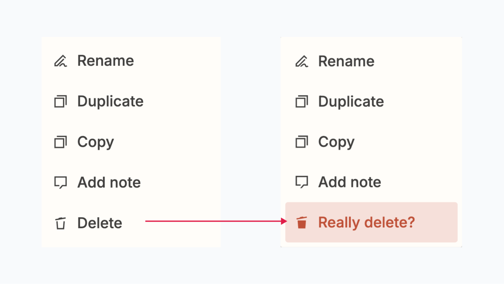 Zapier asks for confirmation when deleting an action.