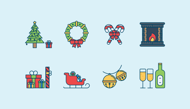 New Year Celebration icon set
