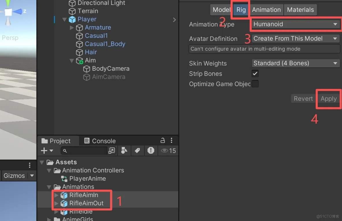 【Unity3D實例-功能-瞄準】舉槍瞄準（一）功能和鏡頭設置_unity3d_04