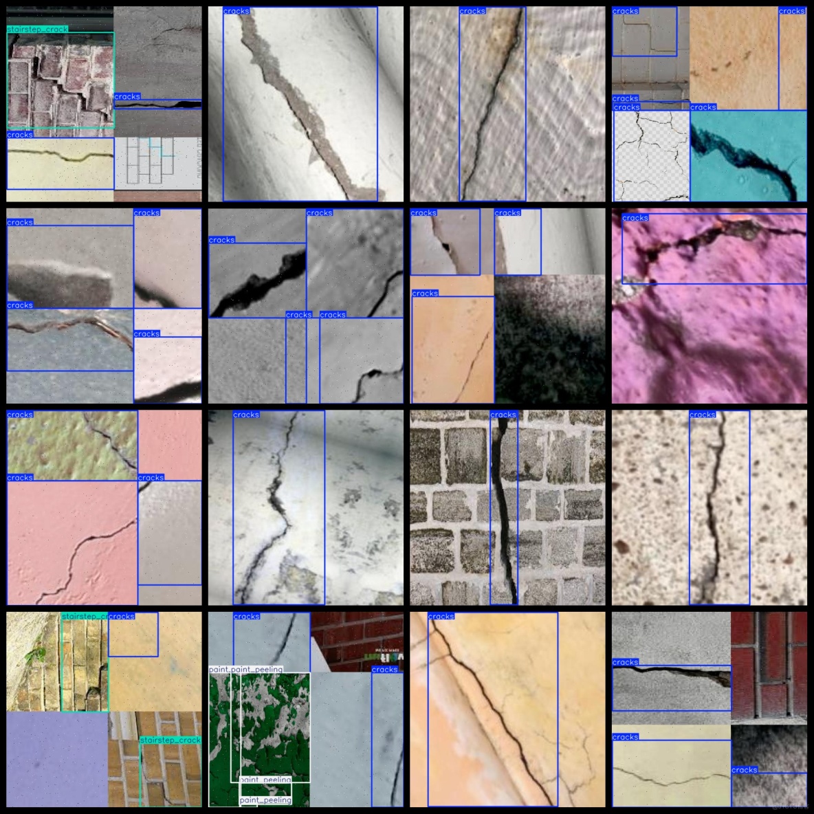 建築牆面缺陷檢測數據集7374張VOC+YOLO格式_txt文件