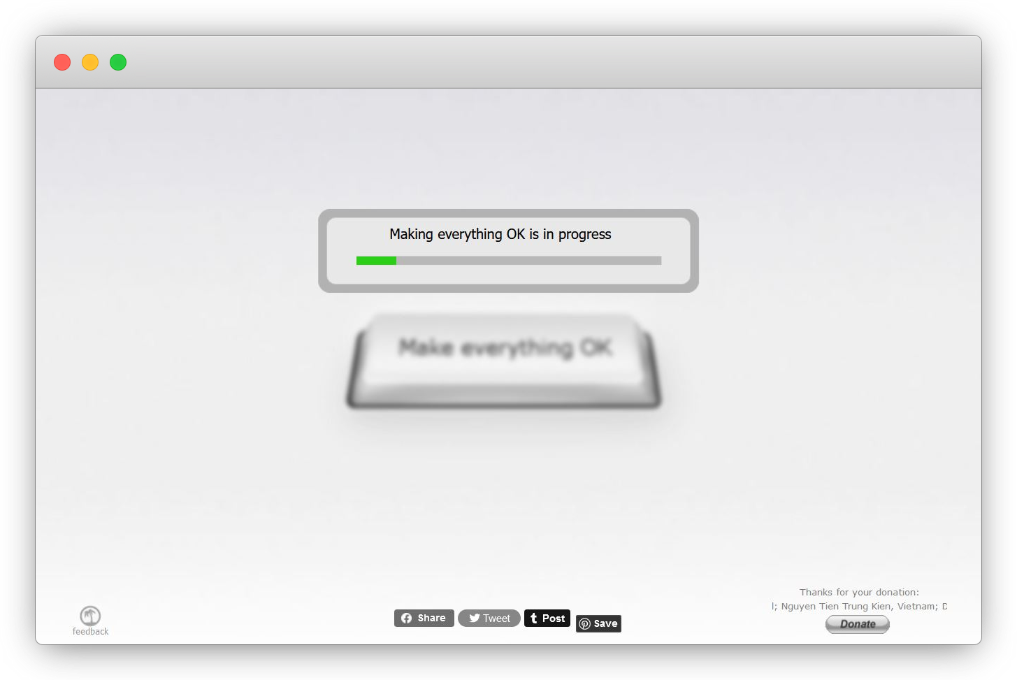 A screenshot of Make Everything OK site