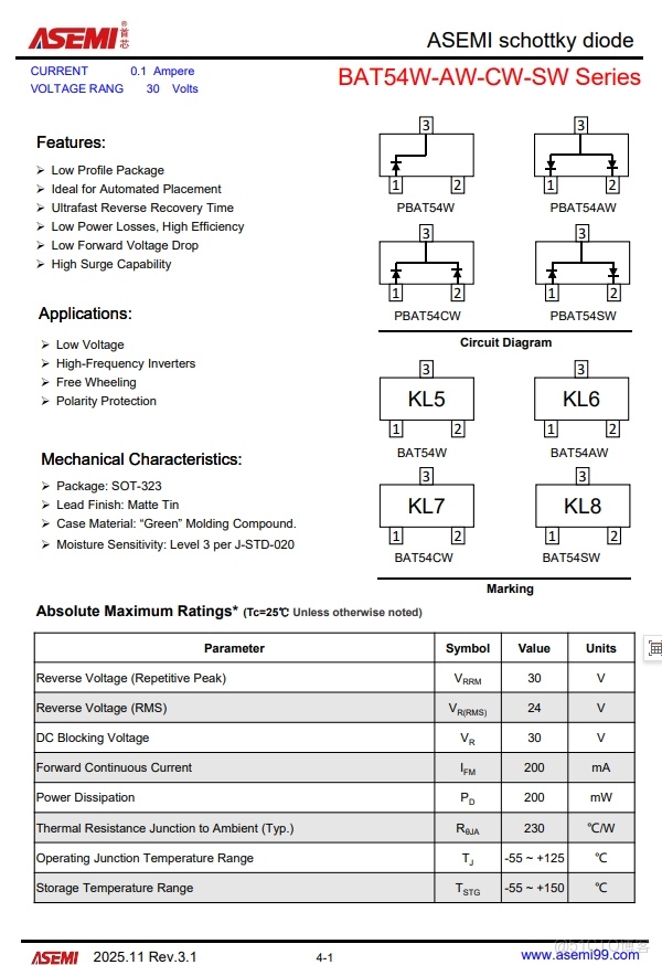 BAT54CW-ASEMI可直接替代安世BAT54CW_BAT54CW_02