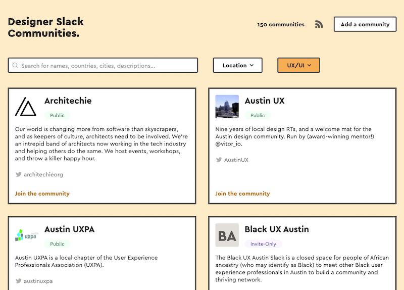 Designer Slack Communities