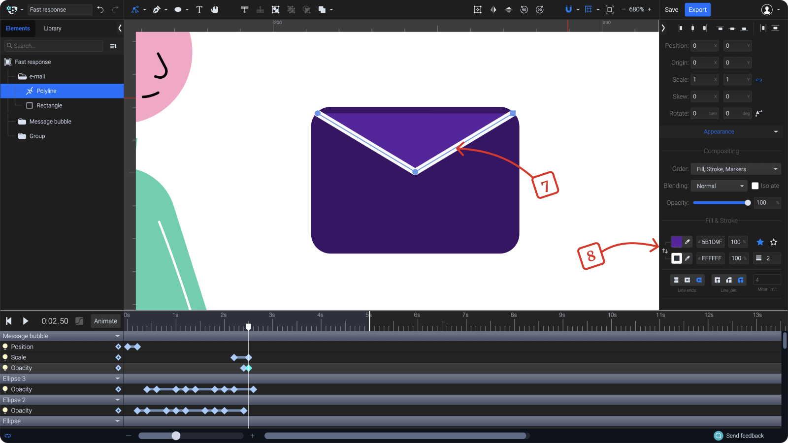 A screenshot steps showing how to edit the mail icon.