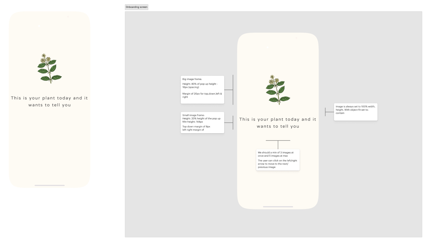 An example of how I use Figma Sections to better describe interaction and design details