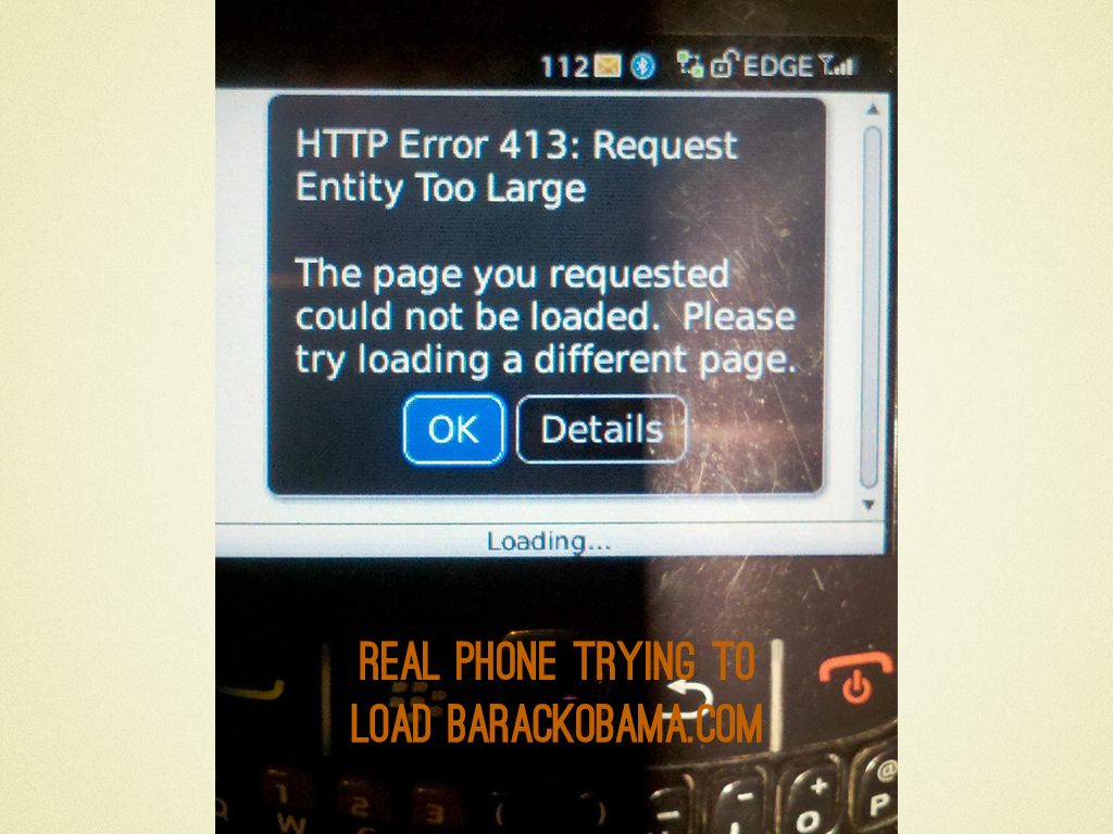 Real BlackBerry trying to load barackobama.com
