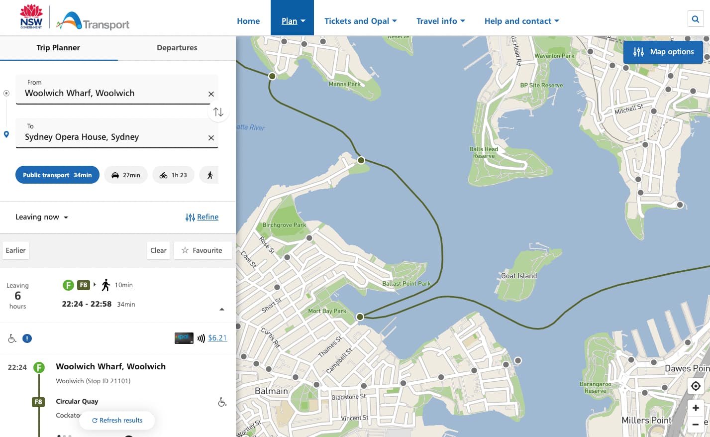 A well-designed filter in a well-designed trip planner UI.