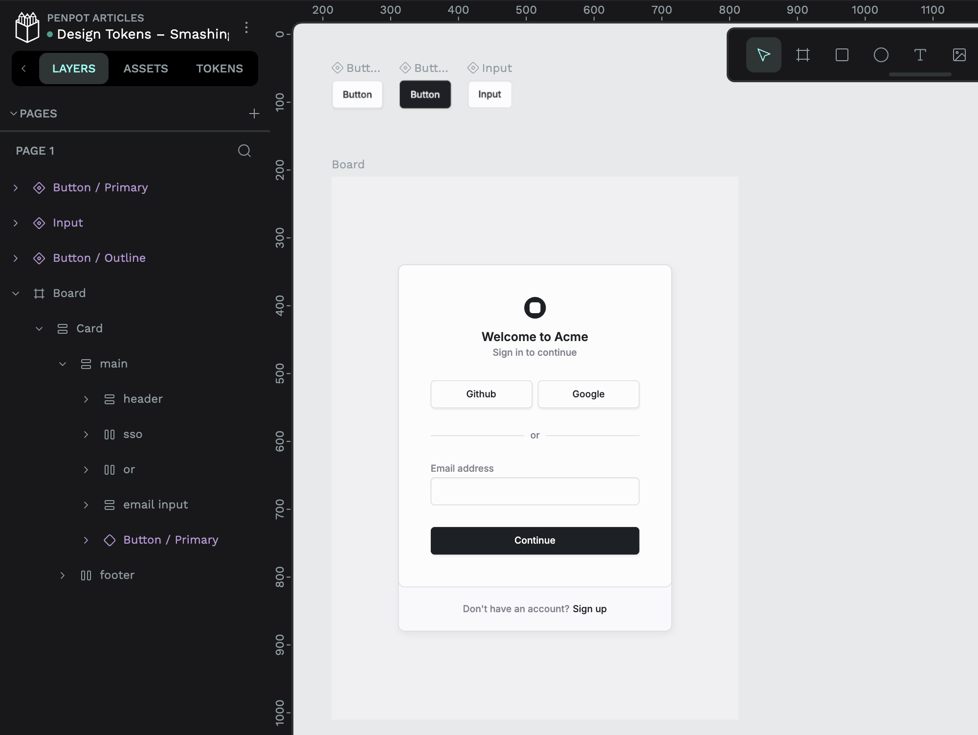 Different layers of the design