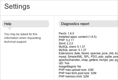 Perch Diagnostics Report