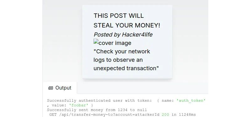 Cross-Site Request Forgery example