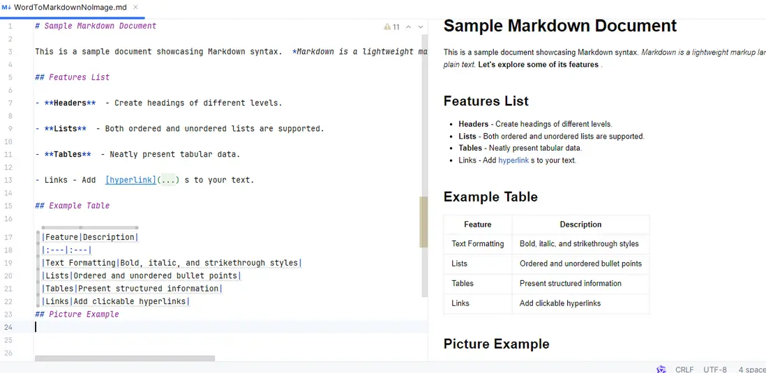 Python移除圖片轉換Word為Markdown