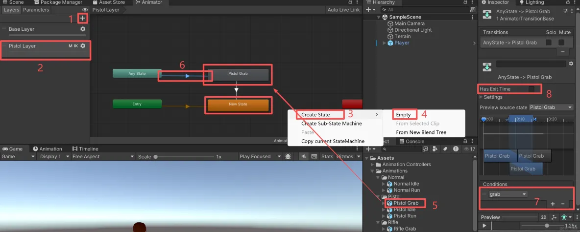 【Unity3D實例-功能-切換武器】切換武器（一）動畫配置_unity_10